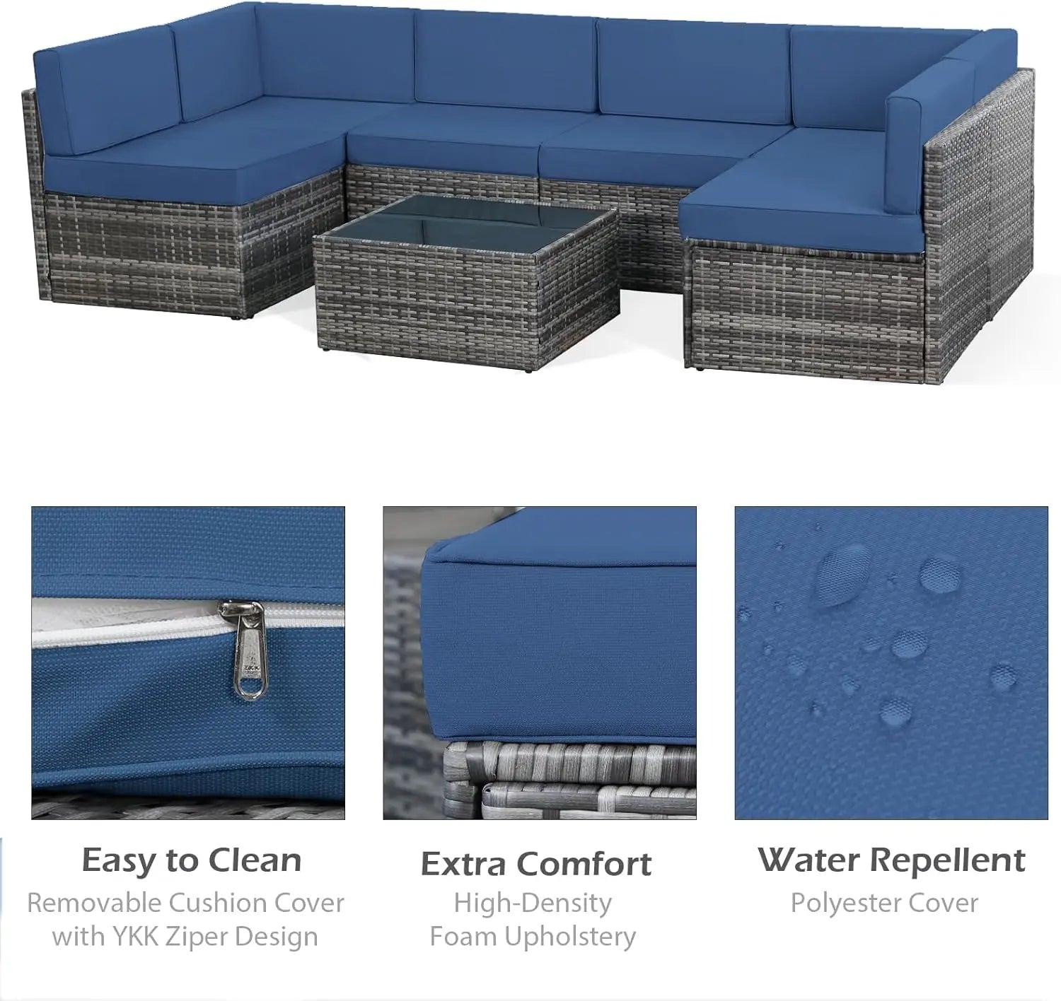 7pcs Outdoor Patio Furniture Set - KozyTrends