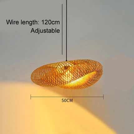 Handwoven Bamboo Pendant Light - 50cm