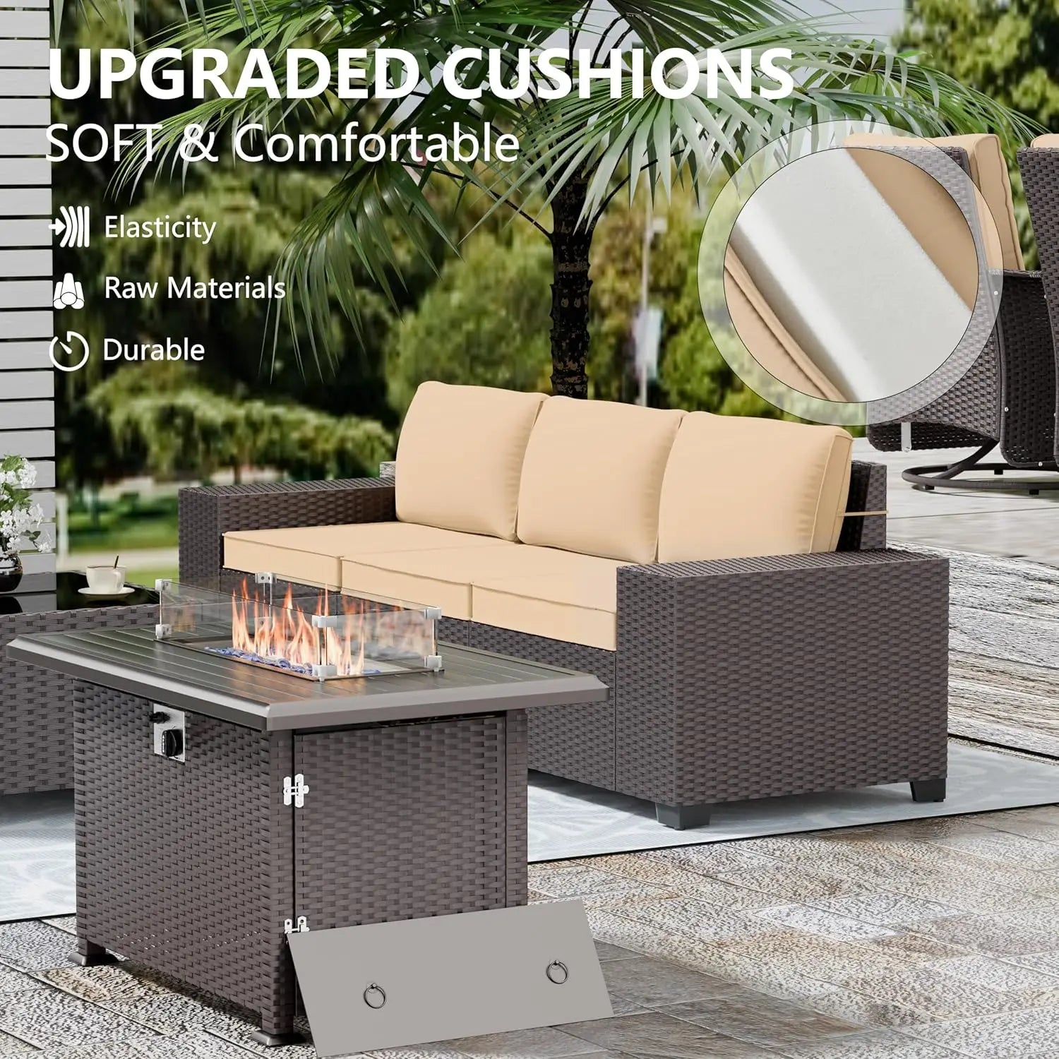 8pcs Wicker Sectional Patio Furniture Set - KozyTrends