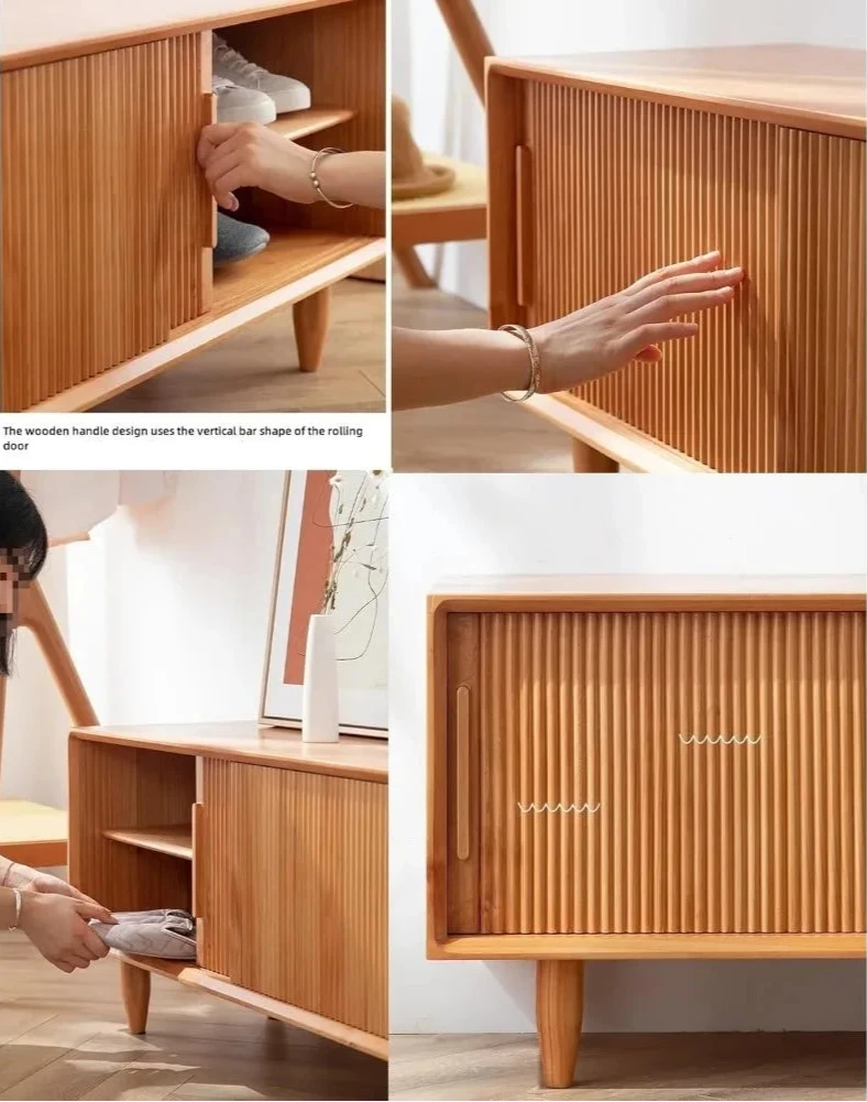 Solid Wood Shoe Storage Bench