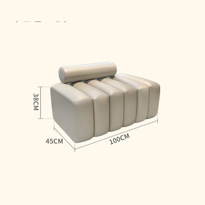 Modern Minimalist Sculptural Ottoman - white 3.3'