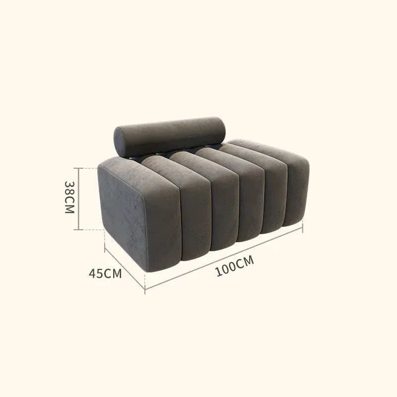 Modern Minimalist Sculptural Ottoman - gray 3.3'