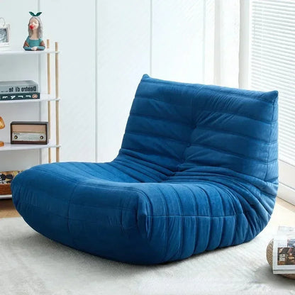 Luxury Velvet Floor Lounge Chair - blue