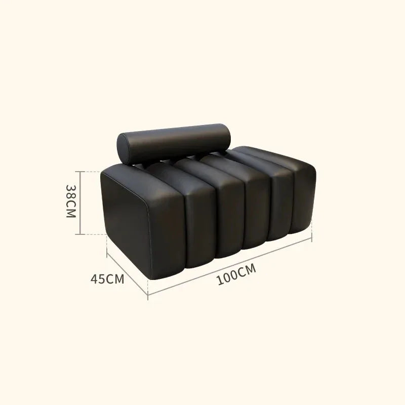 Modern Minimalist Sculptural Ottoman - black 3.3'
