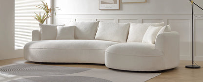 Modern Curved Boucle Sectional Sofa
