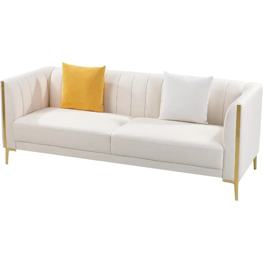 6.5' Modern Faux Leather Sofa