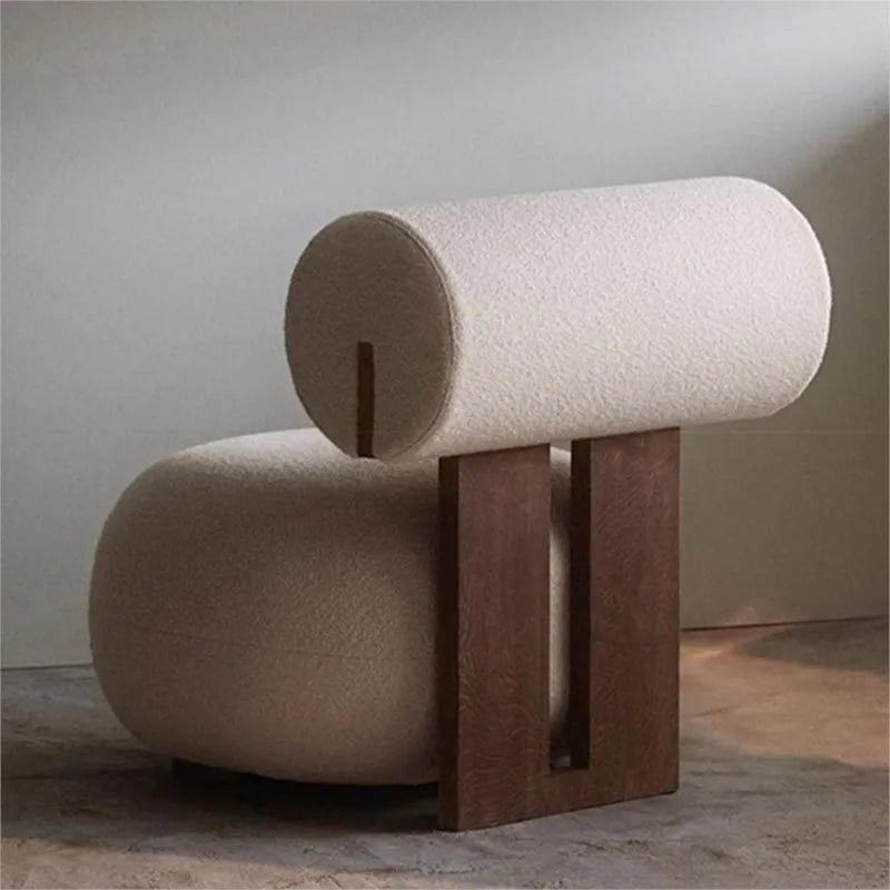 Modern Nordic Velvet Lounge Chair. brown