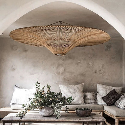 Handwoven Rattan Ceiling Light