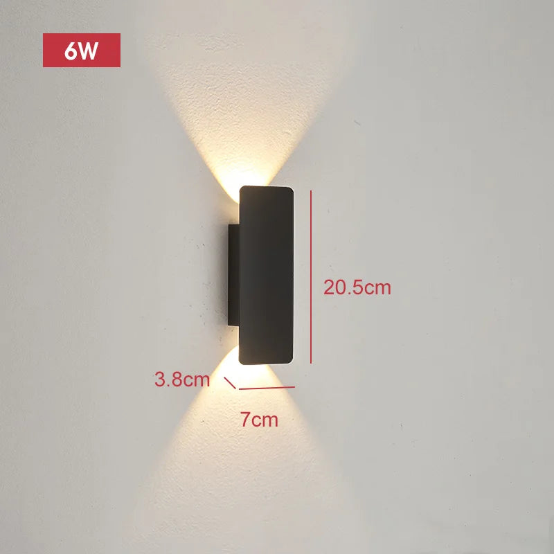 Outdoor Waterproof LED Wall Lamp - small black