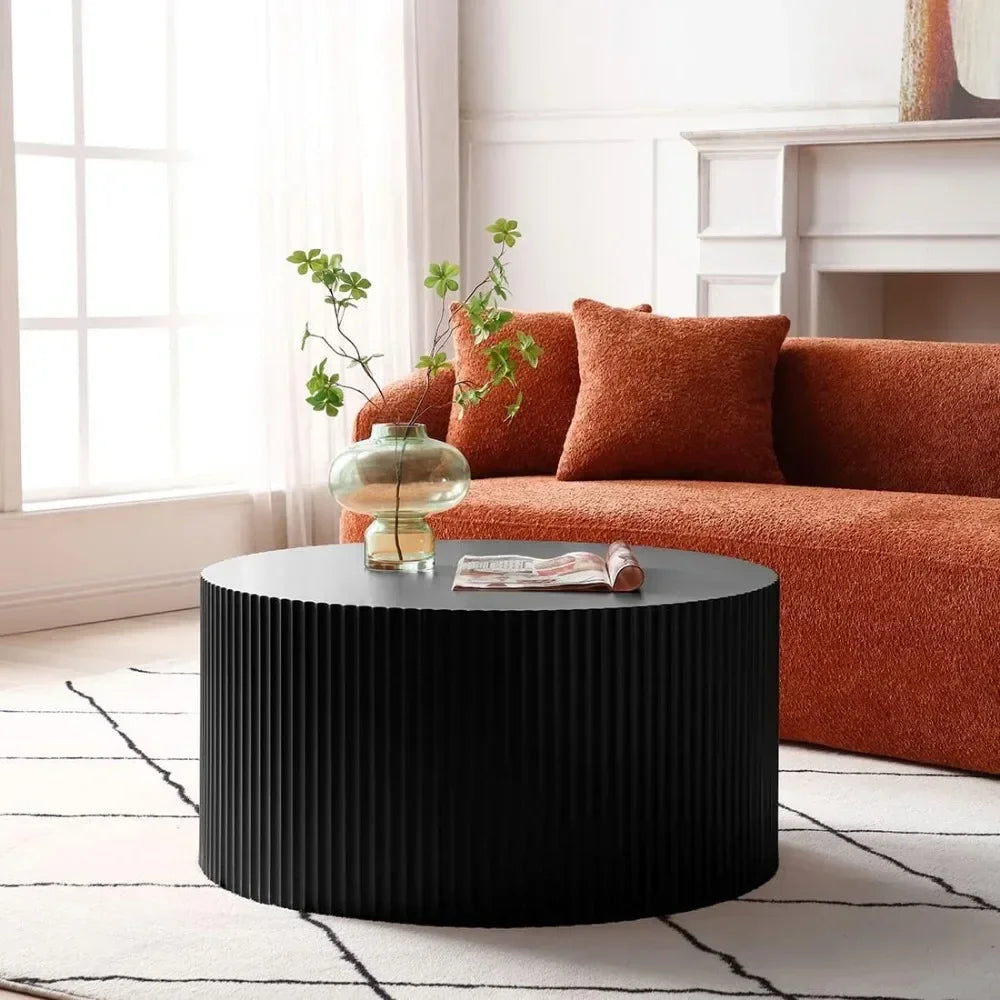 Modern Round Nesting Coffee Table Set- large piece view