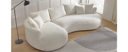 Modern Curved Boucle Sectional Sofa