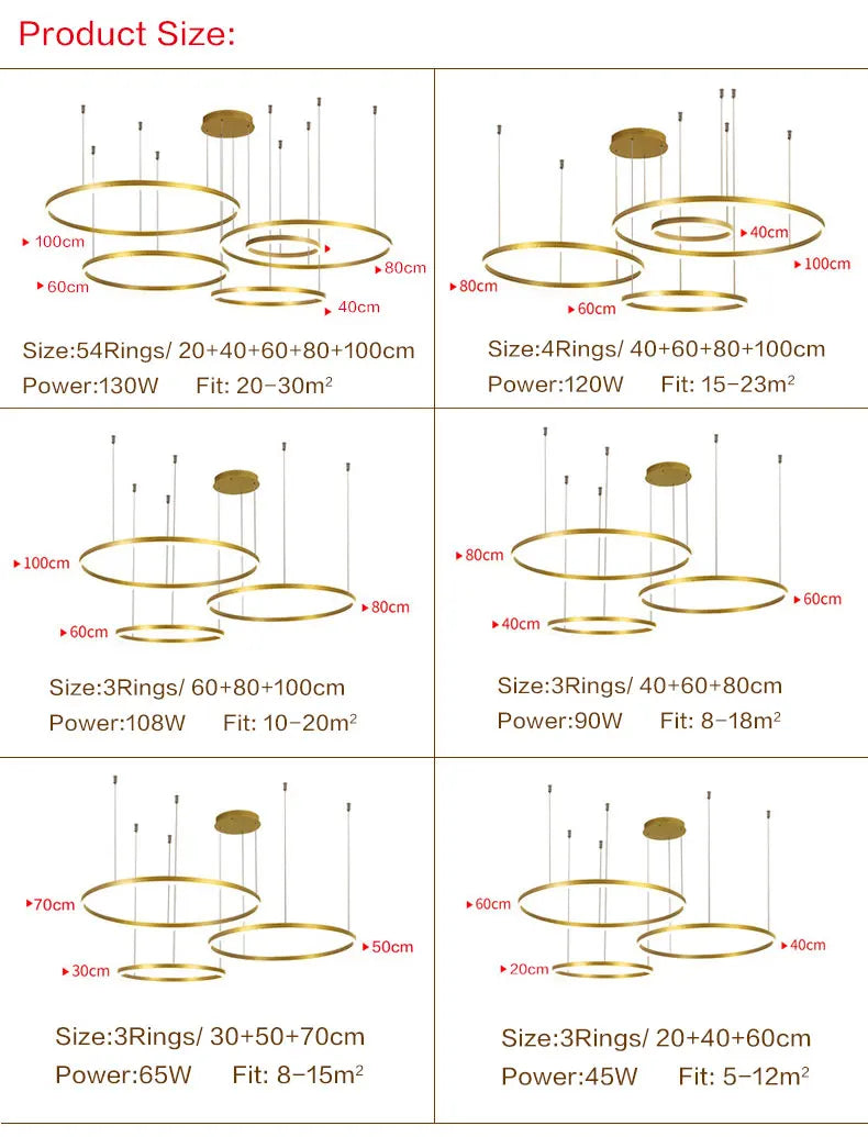 LuxAura LED Ring Chandelier