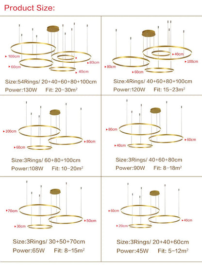 LuxAura LED Ring Chandelier