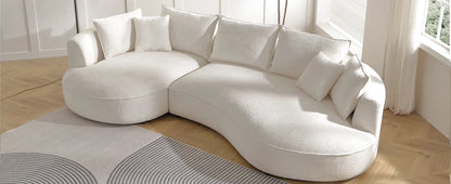 Modern Curved Boucle Sectional Sofa