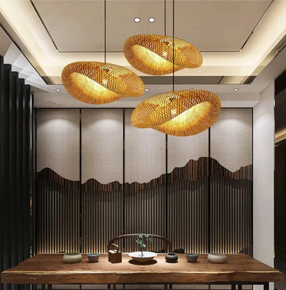 Handwoven Bamboo Pendant Light