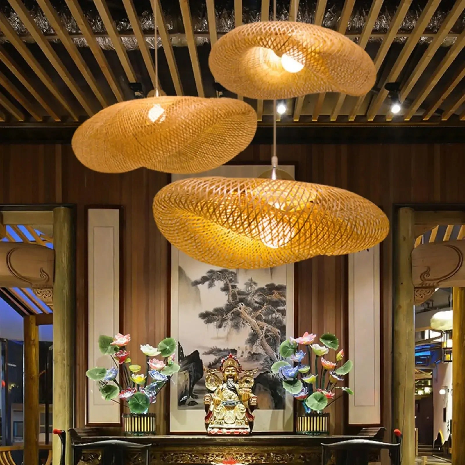 Handwoven Bamboo Pendant Light
