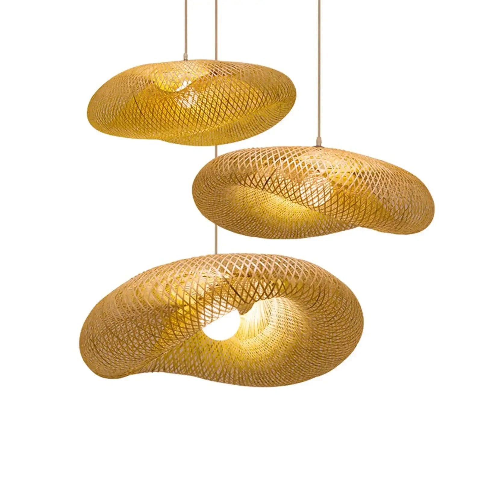 Handwoven Bamboo Pendant Light - 3