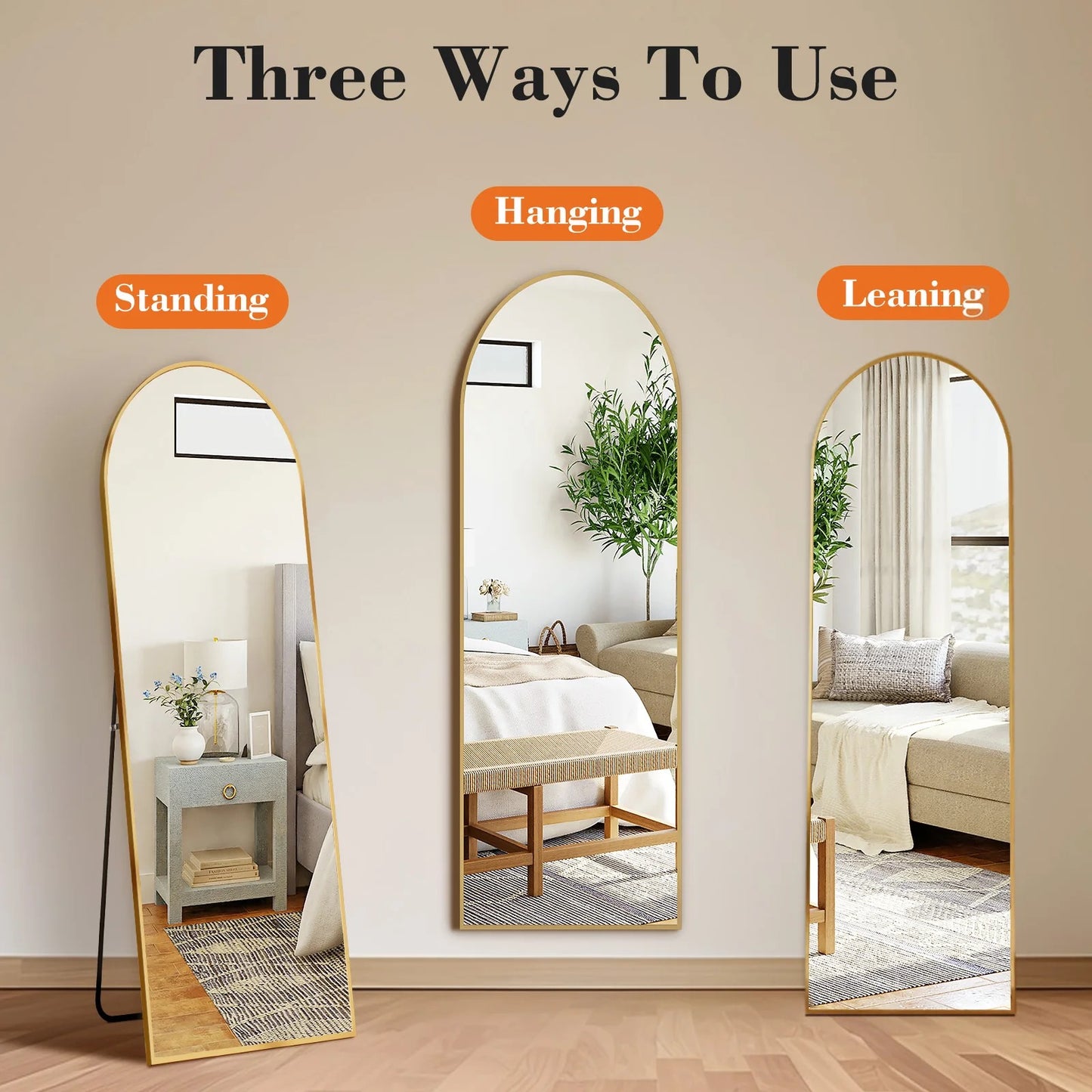 JHK Full Body Floor Mirror 59"x16" - KozyTrends