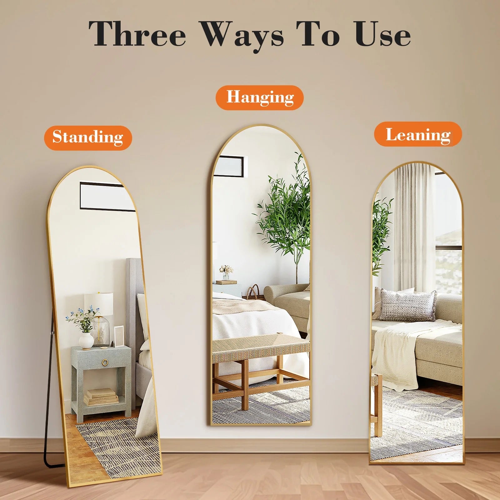 JHK Full Body Floor Mirror 59"x16" - KozyTrends