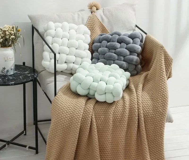 Decorative Hand-Made Knotted Square Plush Pillows - KozyTrends