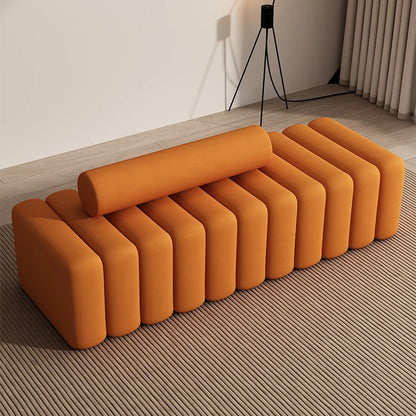 Modern Minimalist Sculptural Ottoman - brown 