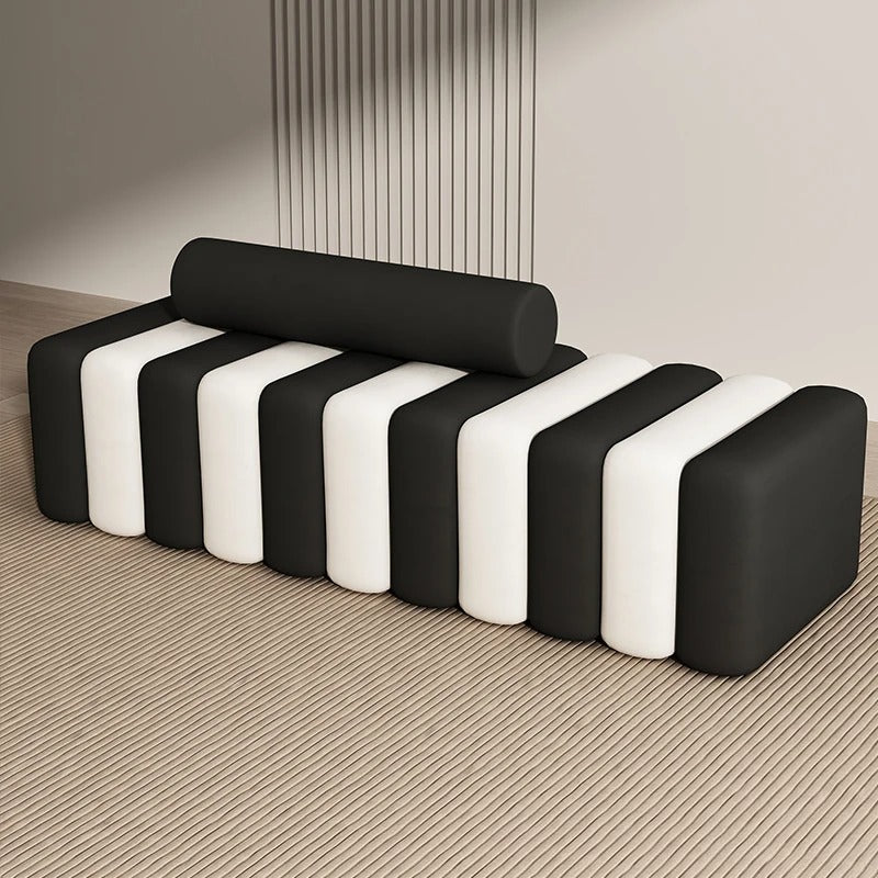 Modern Minimalist Sculptural Ottoman - b&w
